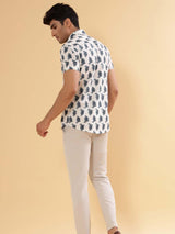 white printed shirt for men