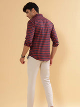 Red and Navy Blue check shirt