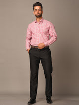 Pink Plaid Checks Cotton Shirt - Tistabene