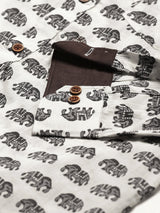 White Elephant Block Print Mens Shirt