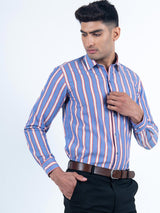 Champagne Stripes Cotton Shirt - Tistabene