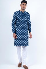 Blue Bloom Printed Kurta