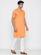 Orange Plain Designer Kurta