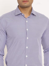 blue white check shirt