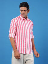 Pink Broad Stripes Shirt