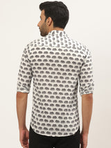 White Elephant Block Print Mens Shirt