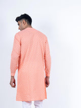 Peach Bloom Printed Kurta