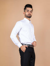 White Cotton Linen Shirt - Tistabene