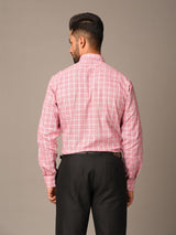 Pink Plaid Checks Cotton Shirt - Tistabene