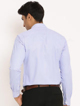 Blue Self Weaved Cotton Shirt