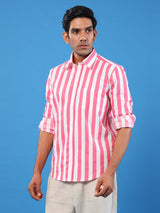 Pink Broad Stripes Shirt