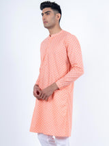 Peach Bloom Printed Kurta