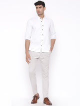 White Cotton Linen Shirt - Tistabene