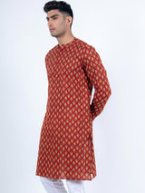 Red Aaftab Printed Kurta