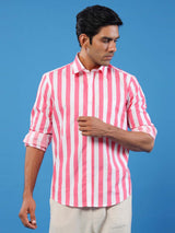 Pink Broad Stripes Shirt