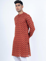 Red Aaftab Printed Kurta