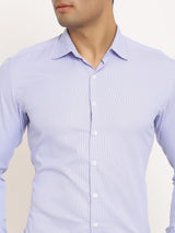 Blue Self Weaved Cotton Shirt