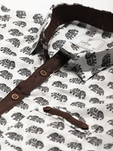 White Elephant Block Print Mens Shirt