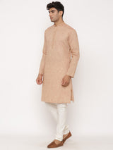 Orange Designer Kurta With Pyjama Set