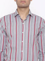 Grey and Pink Stripes Shirt - Tistabene