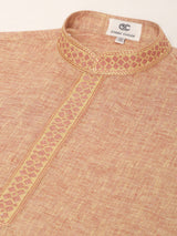 Orange Designer Kurta With Pyjama Set