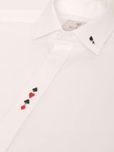 The 4 Suits Emborided White Shirt - Tistabene