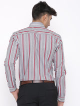 Grey and Pink Stripes Shirt - Tistabene