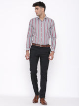 Grey and Pink Stripes Shirt - Tistabene