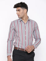 Grey and Pink Stripes Shirt - Tistabene