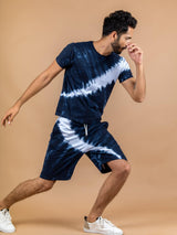 Navy blue Tie and dye T-shirt and Shorts - Tistabene