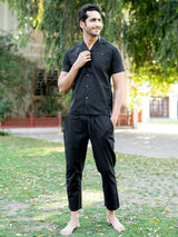 Plain Black Linen Co-Ords Set