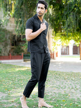 Plain Black Linen Co-Ords Set