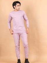 Solid Lilac Sweatshirt Pattern with Shorts Co-Ord Set - Tistabene