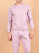 Solid Lilac Sweatshirt Pattern with Shorts Co-Ord Set - Tistabene