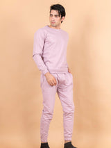 Solid Lilac Sweatshirt Pattern with Shorts Co-Ord Set - Tistabene