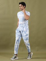 Positive Thought Sky Blue Tie & dye Co-Ord Set - Tistabene