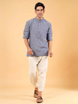 Dark Grey Cotton Short Kurta