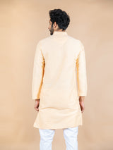 Orange Solid Cotton Kurta