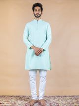 Sea Green Solid Cotton Kurta