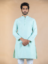 Sea Green Solid Cotton Kurta