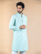 Sea Green Solid Cotton Kurta