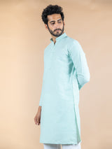 Sea Green Solid Cotton Kurta