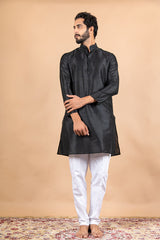 Black Silk Kurta