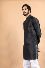 Black Silk Kurta