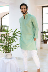 Green Silk Kurta