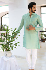 Green Silk Kurta