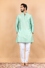 Green Silk Kurta