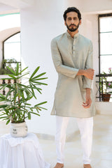 Grey Silk Kurta