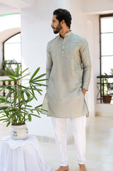 Grey Silk Kurta