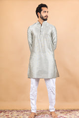 Grey Silk Kurta